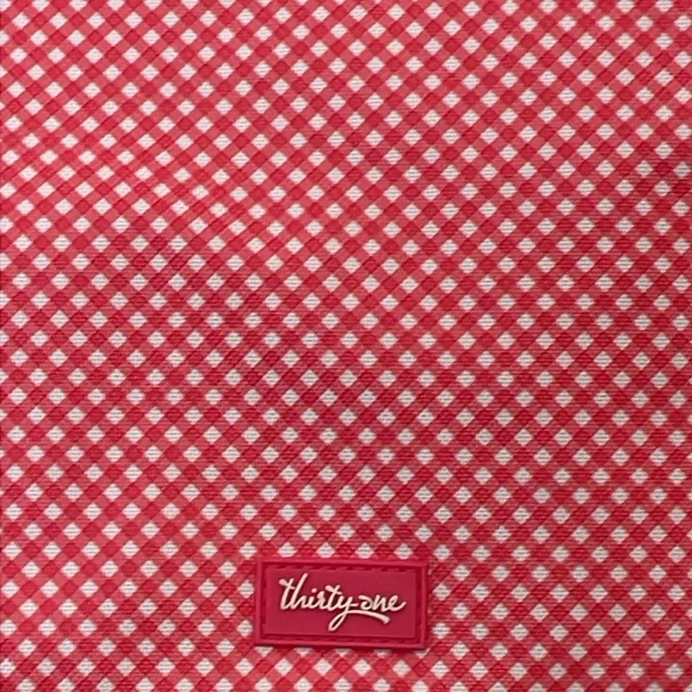 Thirty-One Pocket A Tote Zipper Utility Pouch Insert Coral Gingham Pool … - Picture 3 of 13